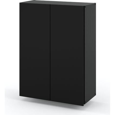 Wandhängender Badezimmerschrank, schwarz, 60 cm, Badezimmer-Sockel, Badezimmermöbel