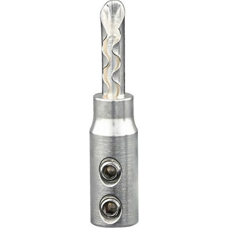 Adaptateur audio HiFi avec fiche banane plaquée argent, sans soudure, améliore la qualité sonore. (1/5)