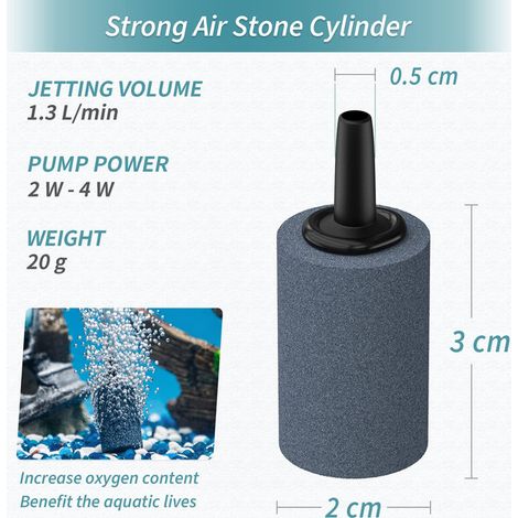 Diffuseur d'Air Cylindrique pour Aquarium et Bassin - Pierre à Air Haute Performance pour Pompe à Oxygène (1/5)