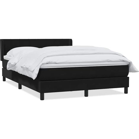 Maison Exclusive - Giroletto a Molle con Materasso Nero 160x210 cm in Velluto