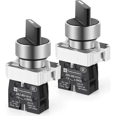 Stück 1 Schließer 2 Positions-Verriegelungswahlschalter, 2 Positionen rastender Drehwahlschalter 600 V 10 A