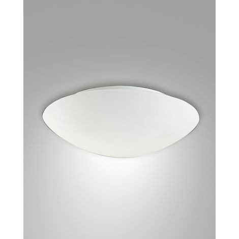 Pandora LED Plafoniera Moderna in Metallo e Vetro Soffiato 36cm, 24W, 2950 lm, 3000K, Dimmerabile a Taglio di Fase, Colore Bianco - IP20 Classe 1