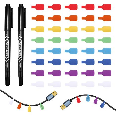 Étiquette Cable Electrique, 8 Couleurs Multicolores, 40 PCS (1/5)