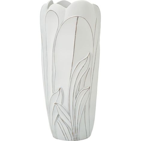 Vase Déco en Résine "Gardy" 69cm Blanc