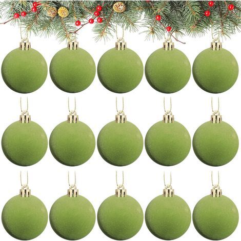 15 Weihnachtskugeln – Christbaumschmuck – Weihnachtsdekoration – Grün (1/5)