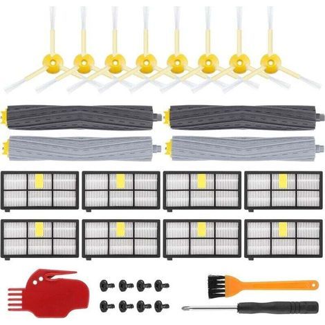 Kit di Accessori e Ricambi per Aspirapolvere, 2 Set di Spazzole in Gomma, 8 Filtri, 8 Spazzole Laterali (1/4)