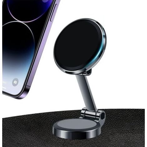 Pour Support de téléphone magnétique pour voiture, [10 aimants puissants améliorés] [rotation à 360 °] nouveau support de téléphone magnétique pliable en alliage pour voiture (1/5)