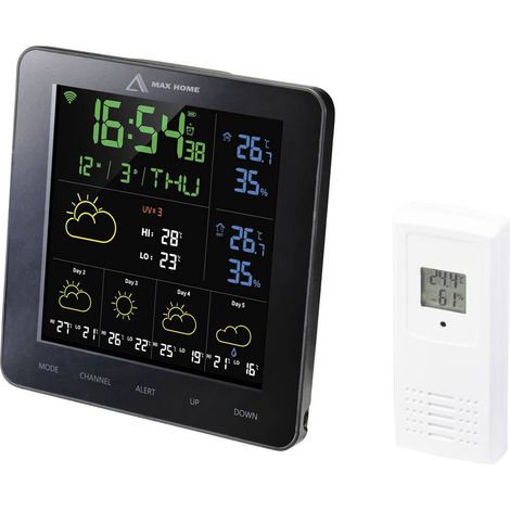 Station météo connectée Wi-Fi – Prévisions météo à 5 jours – Température intérieure/extérieure – Humidité – Application Tuya