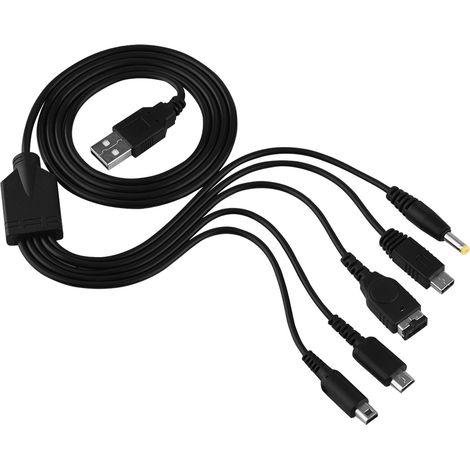 Chargeur USB, câble de charge noir ultra-compatible pour les voyages d'affaires. (1/5)