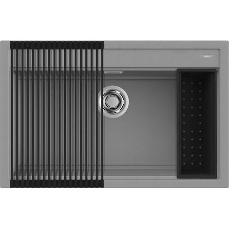 Lavello Elleci Incasso 1 vasca 79x51 Best 130 Bundle Granitek Grigio Cemento LGB13048K2 (1/3)