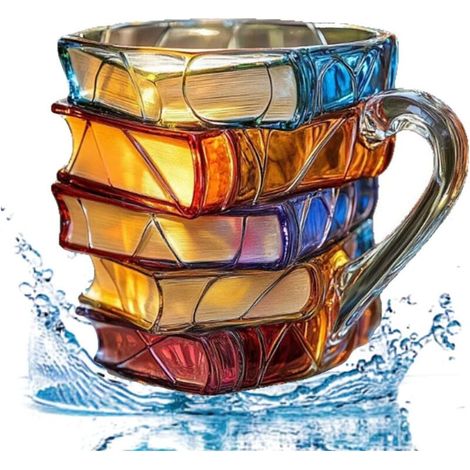 3D-Kaffeebecher in Buchform – Einzigartiges, stapelbares Design – Dekoration für Halloween und Thanksgiving – Gemütliche, literarische Atmosphäre (1/4)
