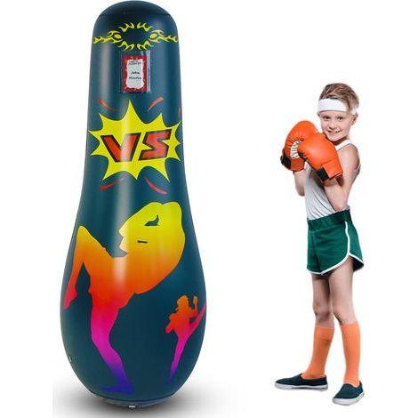 Sac de Frappe Lourd pour Les Enfants Boxe Dummy Gonflable Dinosaure Cool Fun Jouets pour Les garçons Cadeaux de Sport activités de Plein air Yard Games (1/5)