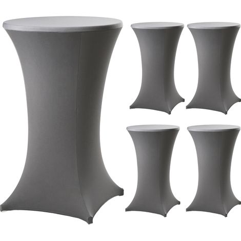 5x Stehtischhusse grau 60 cm Husse Partytisch Bistrotisch Tischdecke Decke (1/5)
