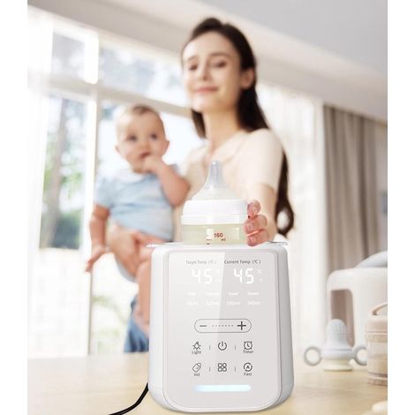 Scaldabiberon 8 in 1 – Scaldabiberon multifunzionale con luce notturna e timer – Ideale da portare in viaggio – Preserva le proprietà nutritive del latte materno – Compatibile con tutti i biberon (1/5)