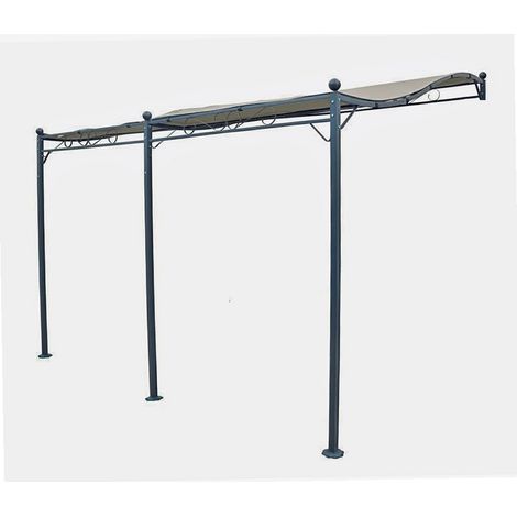 Werka Pro – Pergola murale en acier époxy 3 x 4 m – Toile résistante aux UV – Installation rapide – Pour espaces extérieurs variés