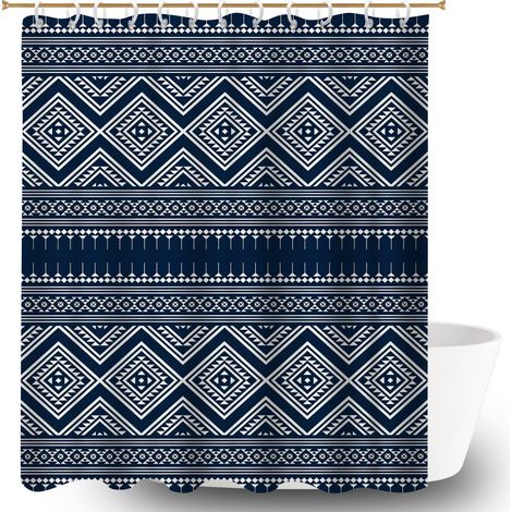 Rideau de douche tissu polyester 180x180 tissu respirant rideau imperméable pour une petite salle de bain (1/5)