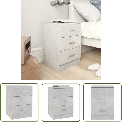 The Living Store Nachttisch Betongrau 38x35x56 cm Holzwerkstoff - Nachtisch - Nachttisch Grau - Beistelltisch - Wohnzimmerschreibtisch - Holzwerkstoff Tisch (1/5)