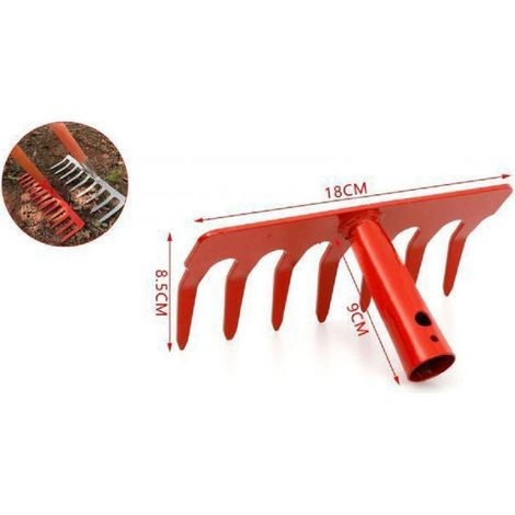 TrAdE Shop Traesio - Rastrello Da Giardino A 7 Denti 18x8.5x9cm Per Giardinaggio Diserbo Prato 9364345 - (1/2)