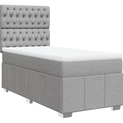 Maison Exclusive - Giroletto a Molle con Materasso Grigio Chiaro100x200 cm Tessuto