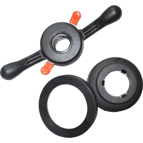 Accessoires pour machine d'équilibrage : écrou de verrouillage rapide, poignée mécanique, dispositif de fixation de pneu, poignée mobile d'ouverture et de fermeture du pneu (avec bol de type 383). (1/5)