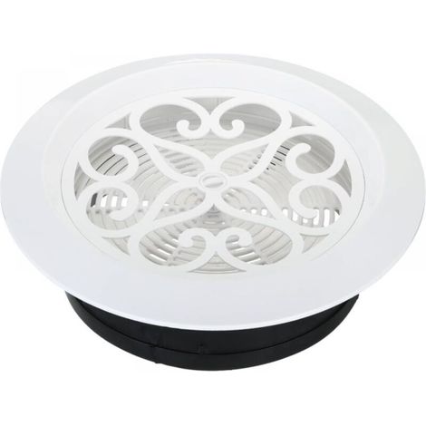 Grille de Ventilation Ronde de 100mm, Couvercle de Diffuseur de Plafond Réglable en ABS Avec Évents de Soffite et Écran pour Salle de Bain, Cuisine, Salon, Blanc (1/4)