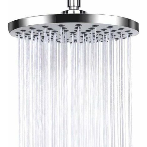 Cabezal de ducha antical, de acero inoable, tipo lluvia, fijo, ahorra agua y de alta presión para baño, color plata (1/4)