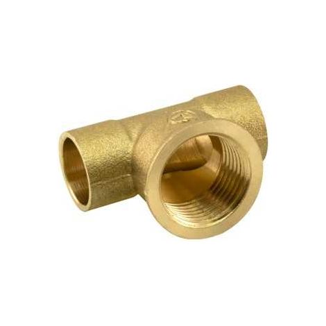 TE Latón Soldar-Roscar 15MM - 1/2", Forma T, Hembra, Pack 10 Uds (1/5)