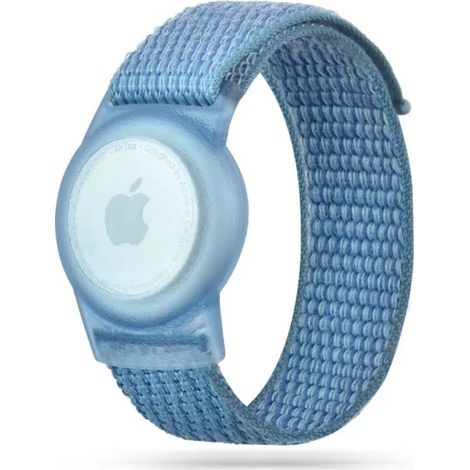 Brassard de protection AirTag en nylon pour enfants Bleu (1/4)