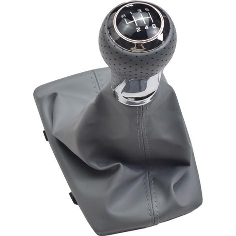Pommeau de levier de vitesse manuel en cuir synthétique à 6 vitesses pour Audi A4 S4 B8 8K/A5 8T/Q5 8R 07-15 S-Line (Gris, R6 vitesses) (1/5)