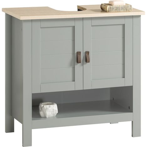Mueble para Debajo del Lavabo Armario de Baño de Suelo con 1 Estante y 2 Puertas 60 x 30 x 60 cm BZR69-HG SoBuy ES