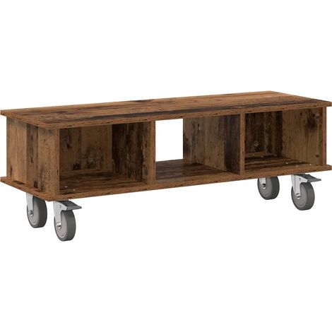 Porta TV rettangolare con spazio di archiviazione moderno 100 x 35 x 35 cm in legno multistrato legno vecchio 020054737