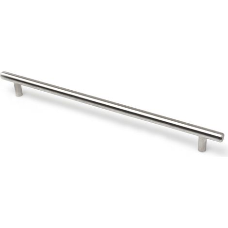Tirador acero inoxidable tubular muebles 256mm ejes instalación