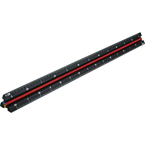 Faithfull 78L030 Prestige Tri-Scale Engineer's Rule in Black Aluminum, 300mm (12-inch) Precision Measuring Tool (1/5)