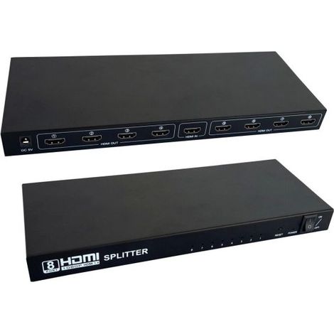 Splitter sdoppiatore segnale HDMI FULL HD 1080P 8 uscite amplificate Art. 108