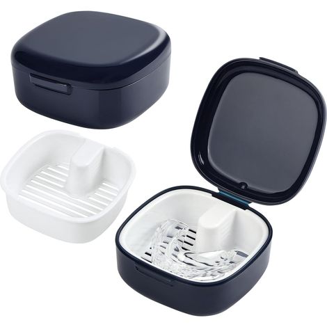 Étui pour prothèse dentaire, kit de nettoyage pour appareils orthodontiques, supports, protège-dents, étui portable avec panier-filtre, appareils orthodontiques invisibles, boîte de rangement pour la (1/5)