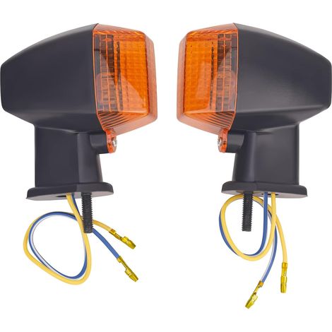 Clignotants Moto - Paire - ABS Noir Verre Orange - 12V Étanche - Pour Kawasaki KLE ZXR ZRX (1/5)
