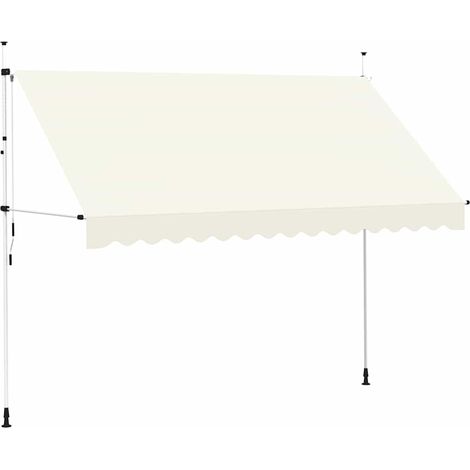 vidaXL Tenda da Sole Retrattile Manuale 350 cm Crema