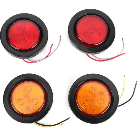 4 Stück 2,5-Zoll-LED-Rundblinker, 10V-30V, hohe Helligkeit, für LKW-Anhänger (1/5)