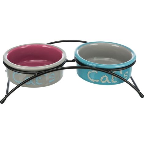 Ess-Set Keramikschalen 2×0.3l Durchmesser 12cm hellgrau/rosa/azur (1/5)
