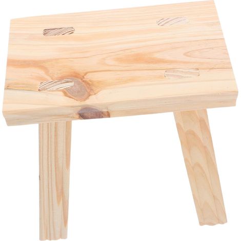 Tabouret Garçon Fille Bois Massif Beige pour Cuisine Salle de Bain et Chambre Tout-Petits (1/5)