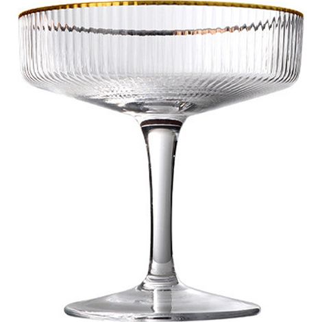 2 Verre à cocktail, bordure dorée, verre soufflé à la main, sans plomb, 120ml ou 180ml, pour margarita et dessert(Troisième trimestre : septembre) (1/5)