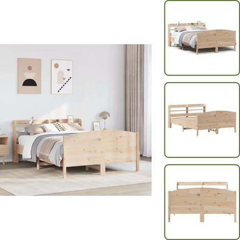 vidaXL Massivholzbett ohne Matratze 150x200 cm Kiefernholz