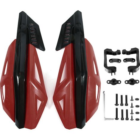 Protège-mains Moto 7/8in 22mm ABS Anti-chute Universel pour Moto Scooter Vélo Électrique (Rouge Foncé) (1/4)