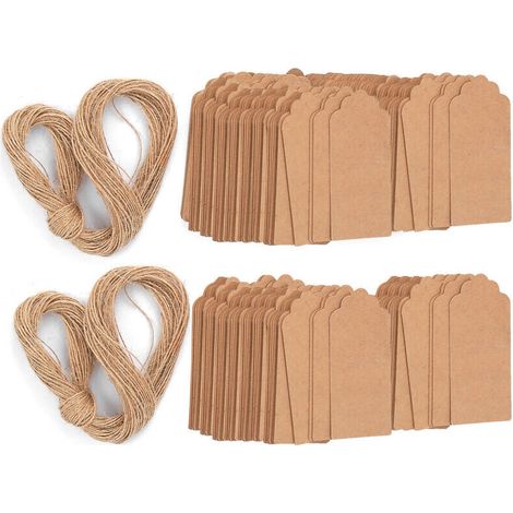 Étiquettes suspendues en papier kraft 200pcs, 4x9cm pour décoration mariage, emballage et vêtements (1/5)