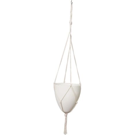 1 pièce - Plant support suspendu - Pot de fleurs en plastique suspendu en forme d'oeuf - Blanc, mobilier robuste et élégant (1/5)