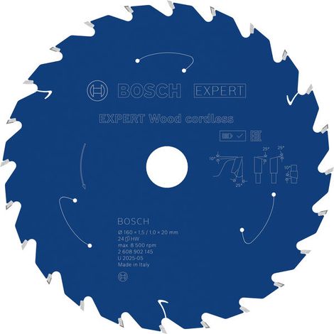 Bosch EXPERT Wood cordless Circular Saw Blade 160 x 1.5/1 x 20 mm T24 2608902145 (1/4)