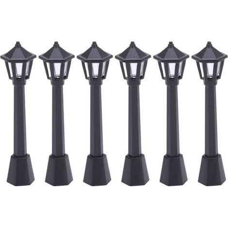 6 Pièces Mini Lampadaire Urbain Sécurisé Modèle Micro pour Maison de Poupée Miniature (1/5)