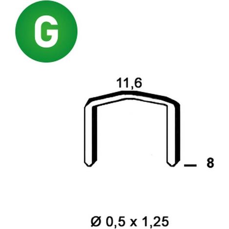5 000 Agrafes Fb-08 - Galvanisées - 11.6x8x0.5x1.25 mm - D-Work (1/5)