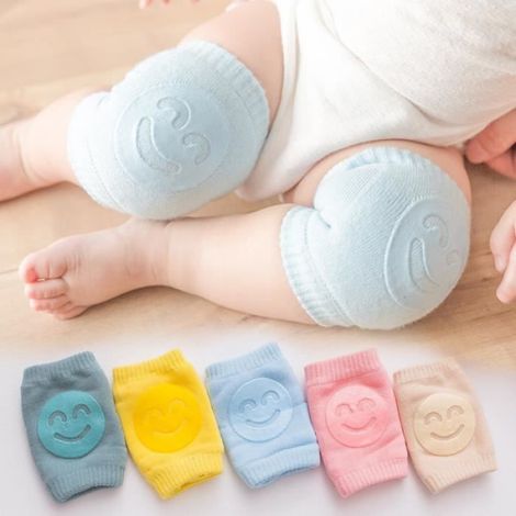 Protège Genoux pour Bébé - Genouillères Rampantes - Bleu - 1 paire - 8x11 CM (1/3)