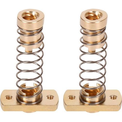 Lot de 2 écrous à ressort CR10 à axe Z T8 anti-retour en laiton pour éliminer les écarts, pour mise à niveau d’imprimantes 3D, Ender 3 Ender 3s Ender 3 Pro V2 CR-10 Tornado, tige filetée Acme de 8 mm (1/5)